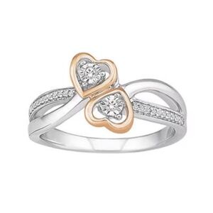 Diamond Double Heart Promise Ring 💍